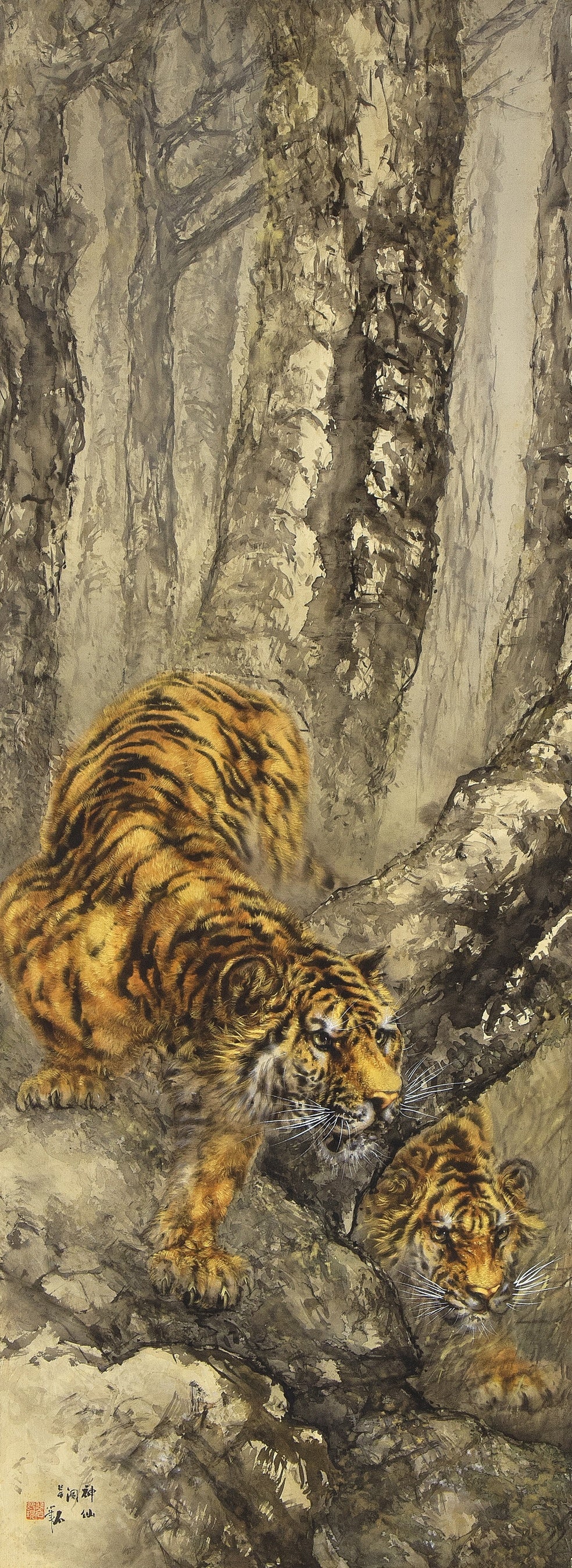 模写】絵画 菱田春草 日本画 花鳥図 額装品 横山大観に師事 T66 横山