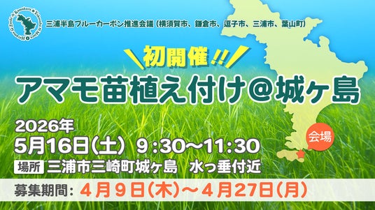 三浦半島4市1町ブルーカーボンプロジェクト「アマモ苗植付イベント@城ヶ島」開催! 三浦半島4市1町ブルーカーボンプロジェクト「アマモ苗植付イベント@城ヶ島」開催!