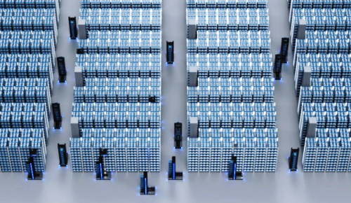 自動搬送ロボットの多台数同時制御のイメージ