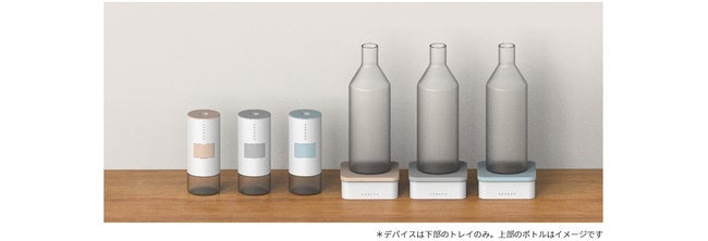 調味料IoTデバイス『ソルとも（Saltomo）』（左「プッシュタイプ」、右「トレイタイプ＊」）