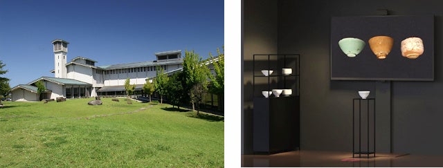 左：愛知県陶磁美術館 外観、右：展示会場（イメージ）