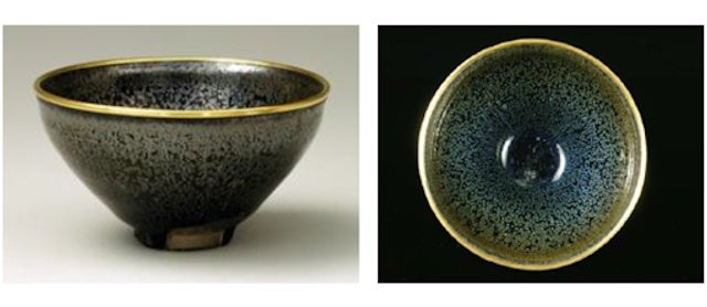 構造色を持つ重要文化財『油滴天目』（九州国立博物館蔵）