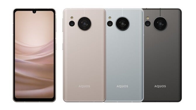 スマートフォン「AQUOS sense7」（左から、ライトカッパー、ブルー、ブラック）
