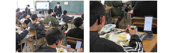 「bitescan」を活用した市立小学校での食育プロジェクトの様子