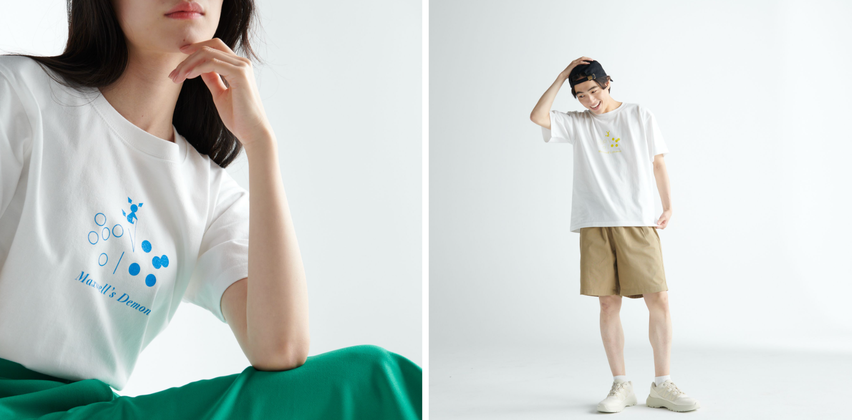 ホワイト／ブルー（左）、ホワイト／イエロー（右）