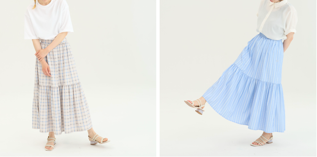 左：チェック、右：ストライプ