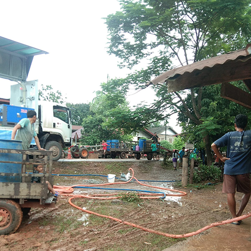 当社「車載式セラミック膜ろ過装置」による給水支援