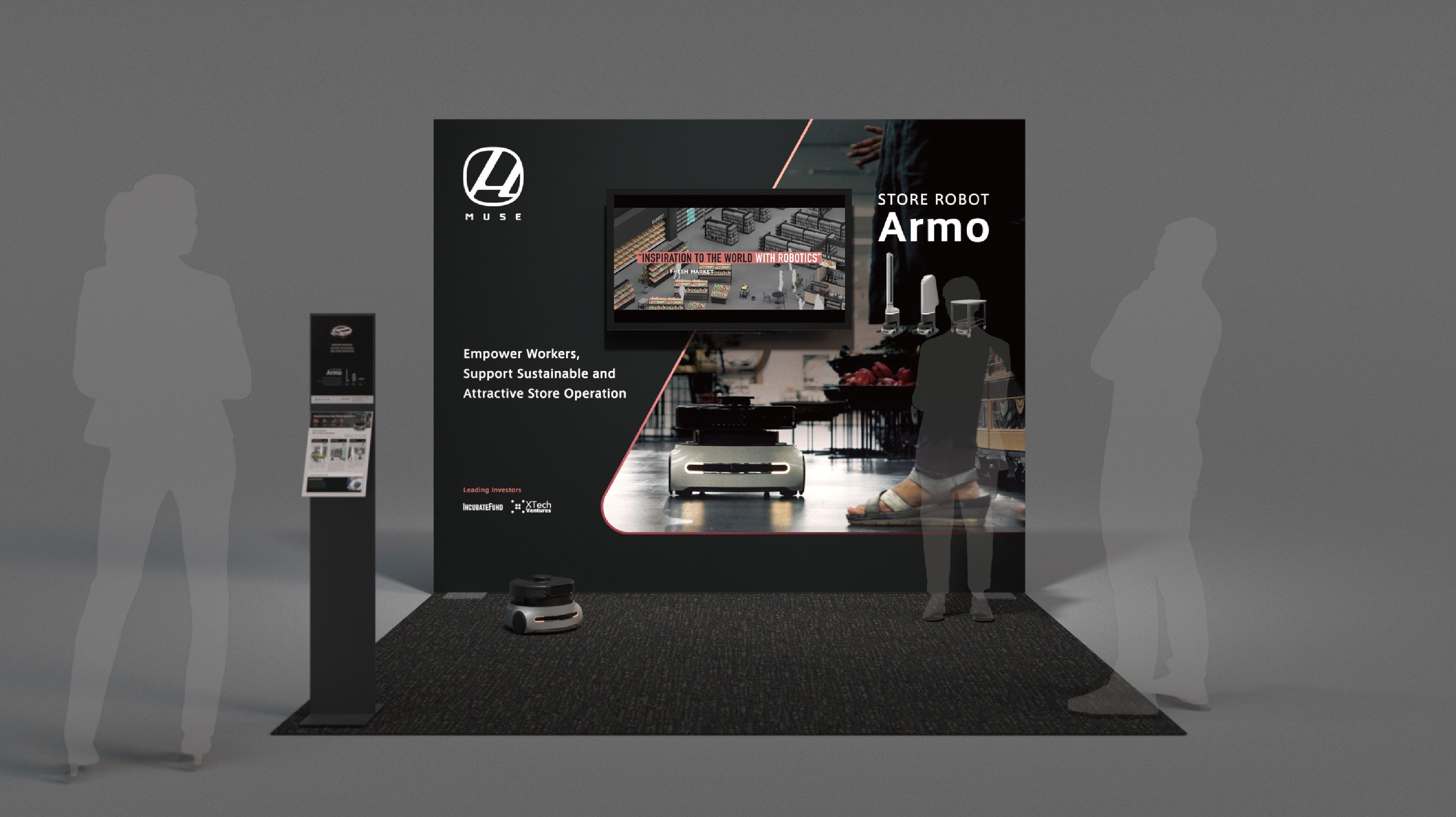 「NRF2024」MUSEブースでの実機の自律走行と操作体験のイメージ