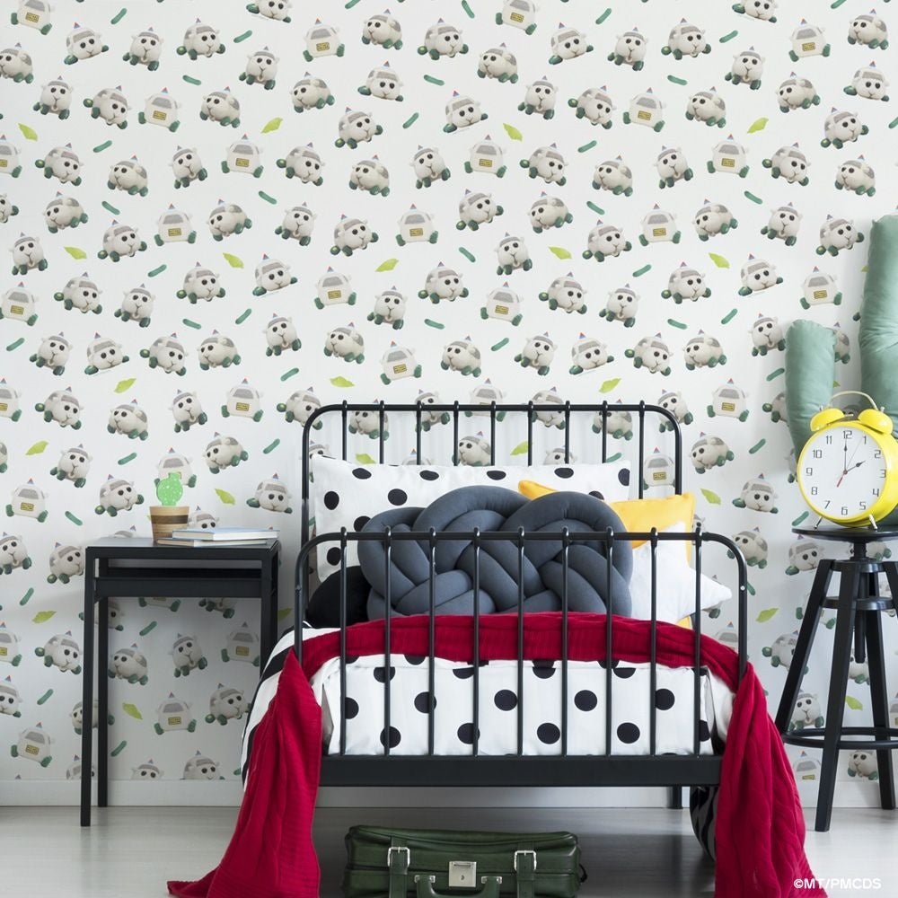 ※ファブリックウォールペーパー／B-シロモの商品施工イメージです。