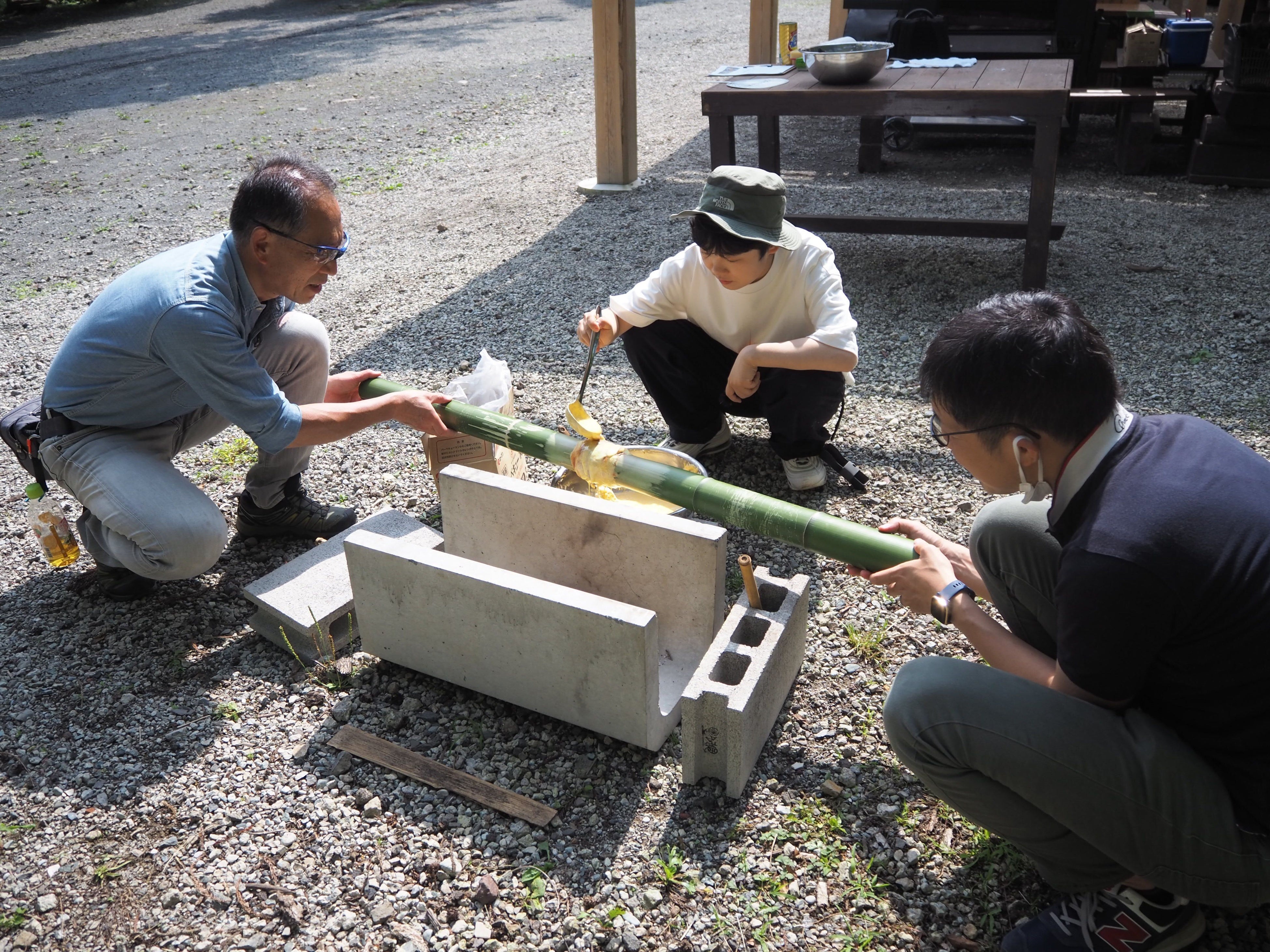 バウムクーヘン作りの様子