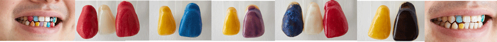 歯を様々な色にカラーメイク