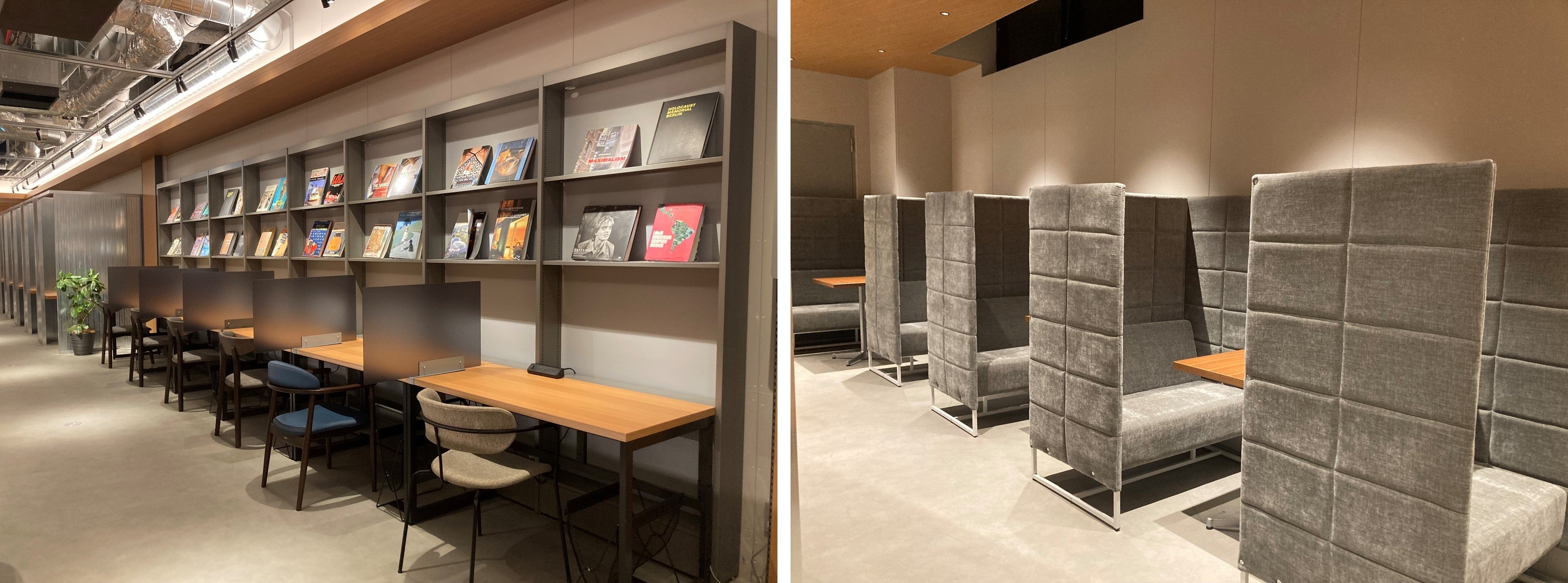 集中した作業やオンラインミーティングに適した半個室席