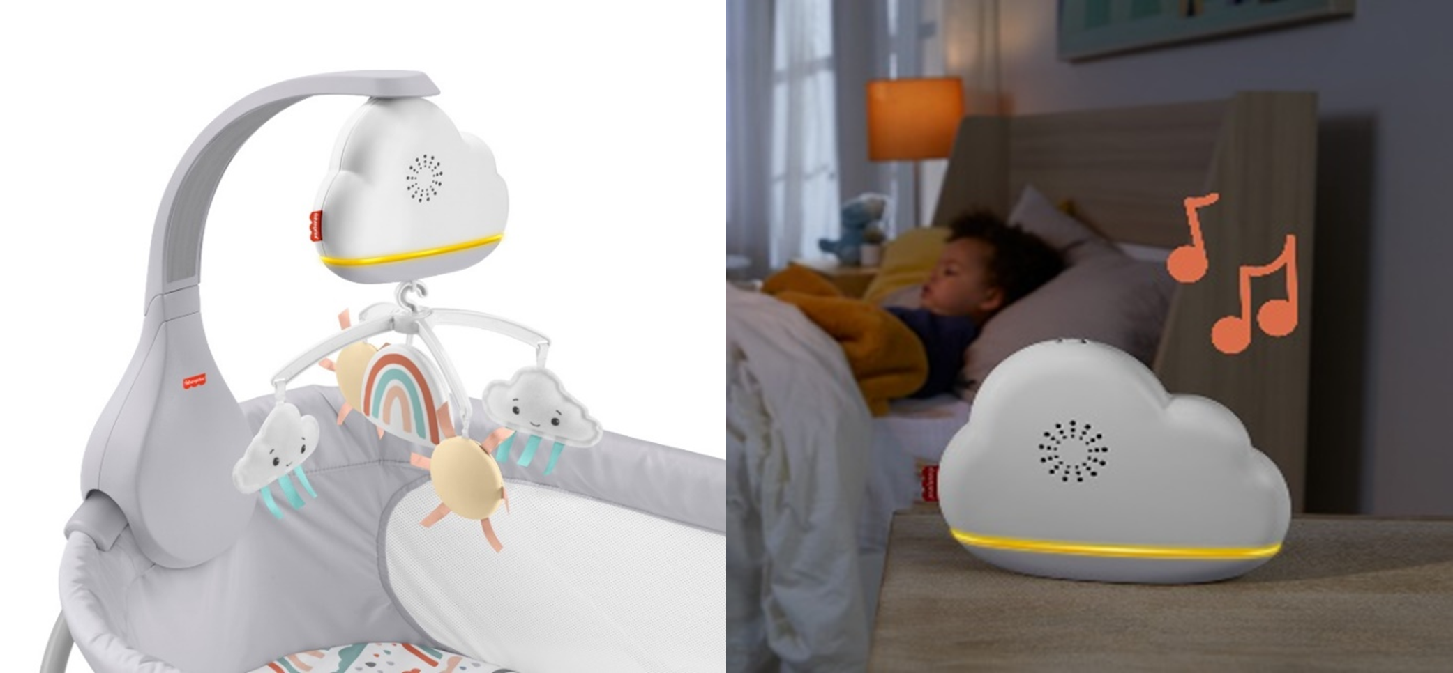 泣き声を感知して自動で作動、赤ちゃんの良質な睡眠をサポート！成長