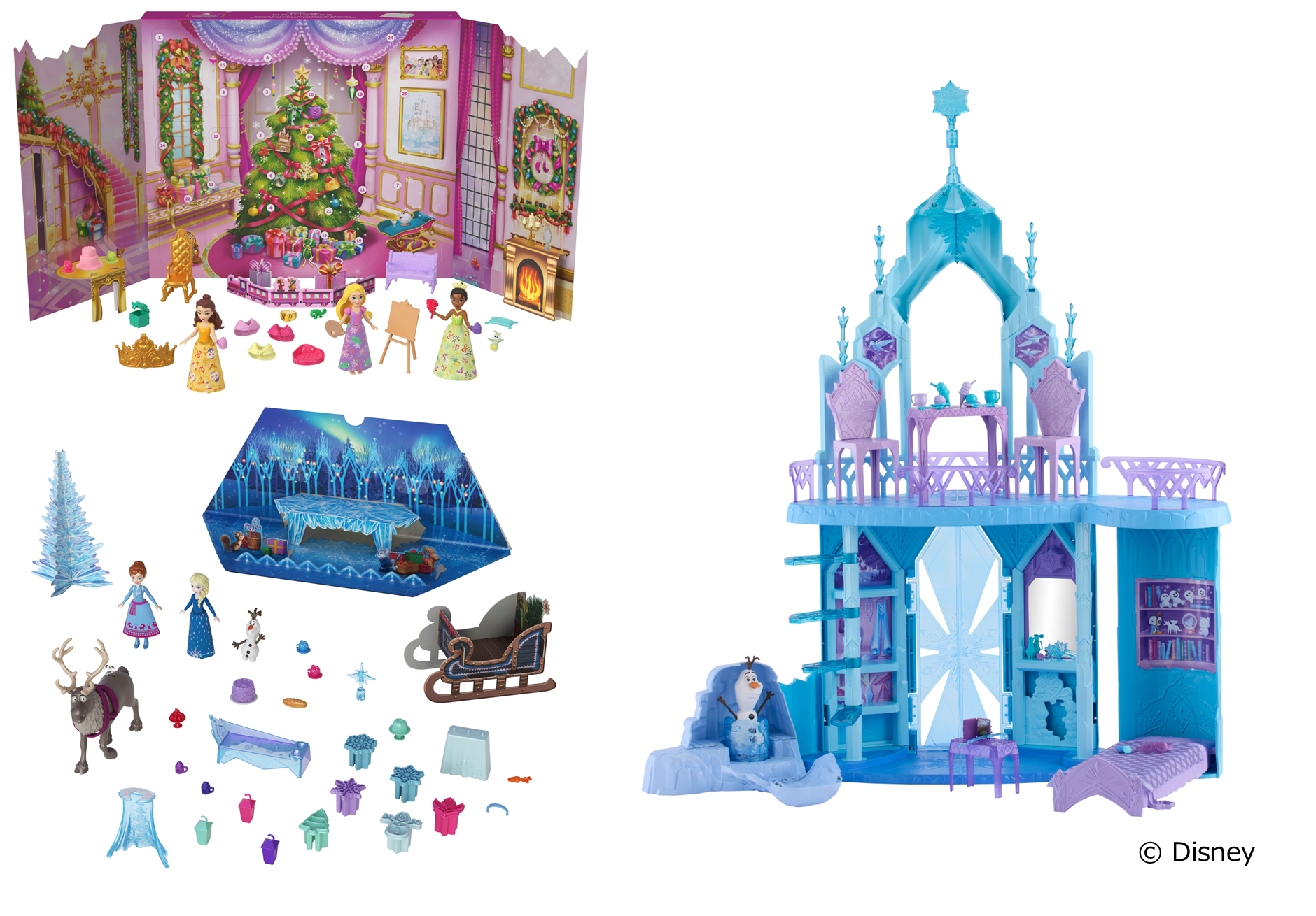 ディズニープリンセス」、「アナと雪の女王」のアドベントカレンダーと