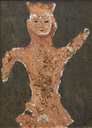 鳥海青児氏の油彩画「埴輪」