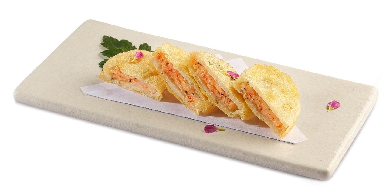 エビのレンコン挟み揚げ天ぷら