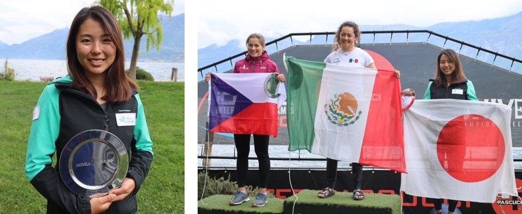 　　　　　　　　　　　　　　　　　　　　　　　　　　　　　　　　　試合後の表彰式の様子(写真右が新嶋莉奈選手)