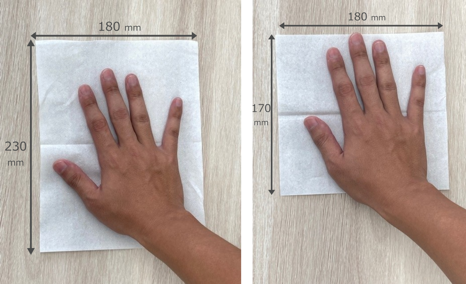 （左）手のひらサイズ／（右）手のひらサイズミニ