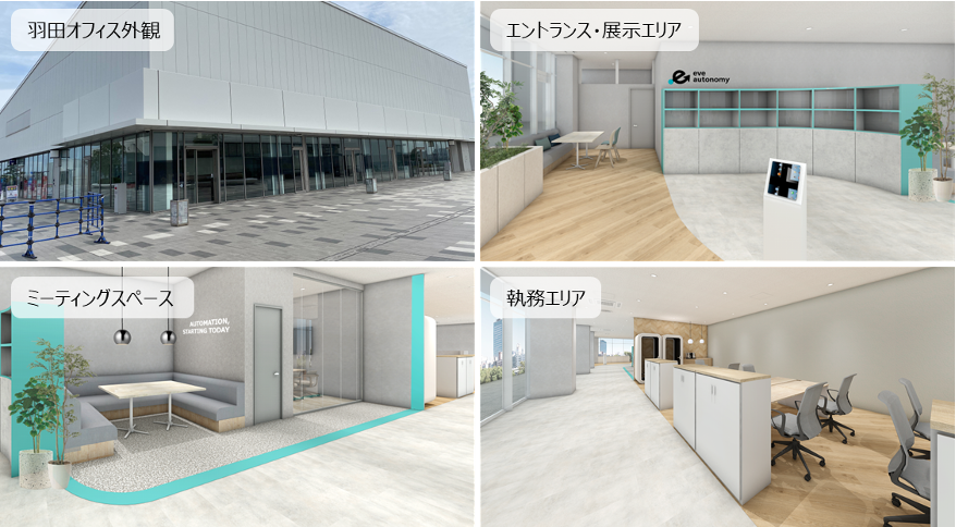 eve autonomy羽田オフィスの所在地と概観（イメージ）