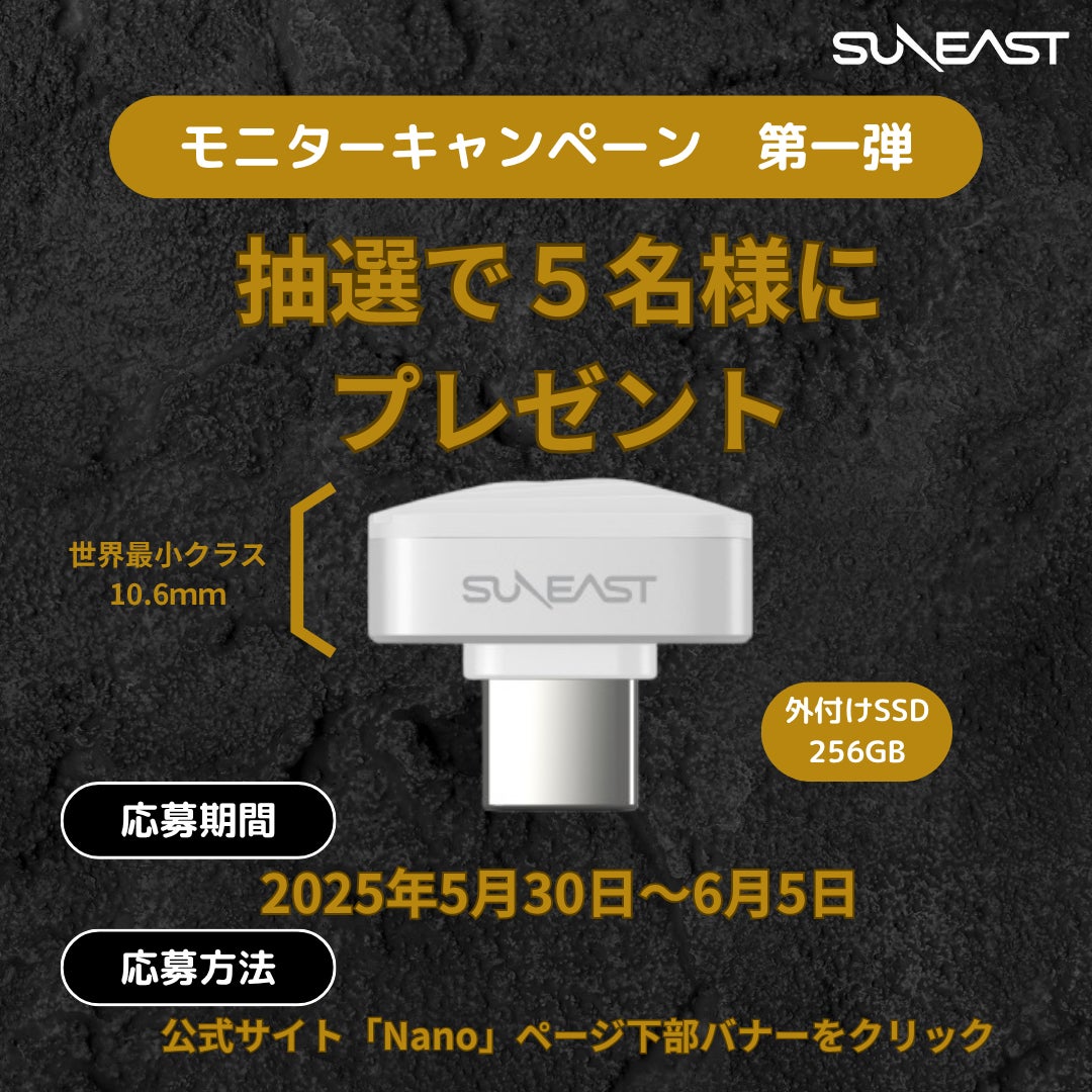 今話題!世界最小クラスのSSD】SUNEAST ポータブルSSD Nano 今話題!世界最小クラスのSSD】SUNEAST ポータブルSSD Nano