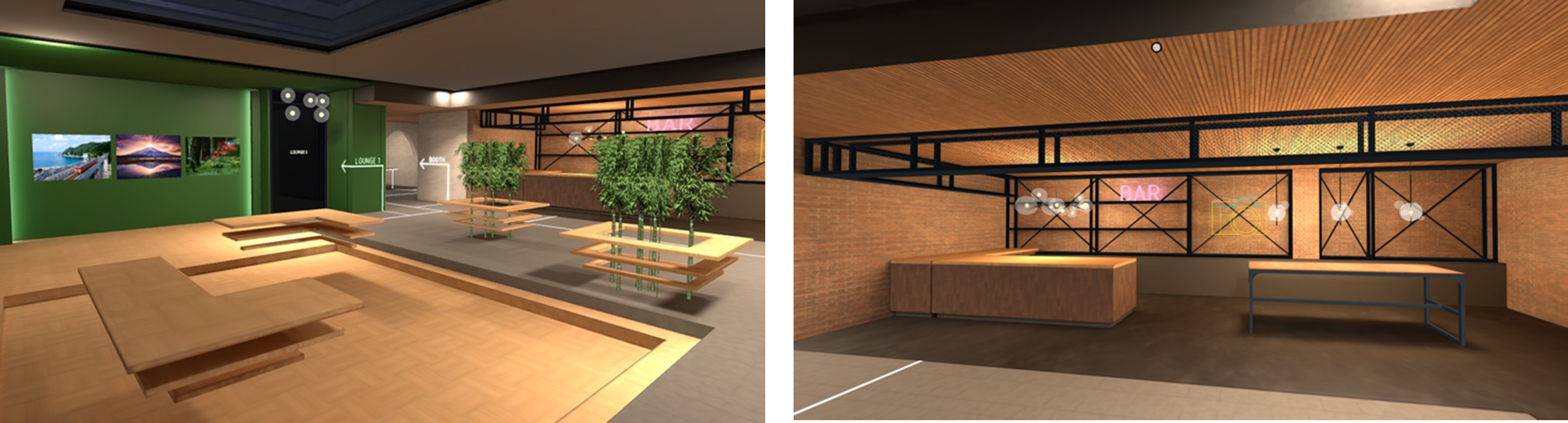 コミュニティエリア全景　　　　　　　　　　　　　　　　　バーカウンター