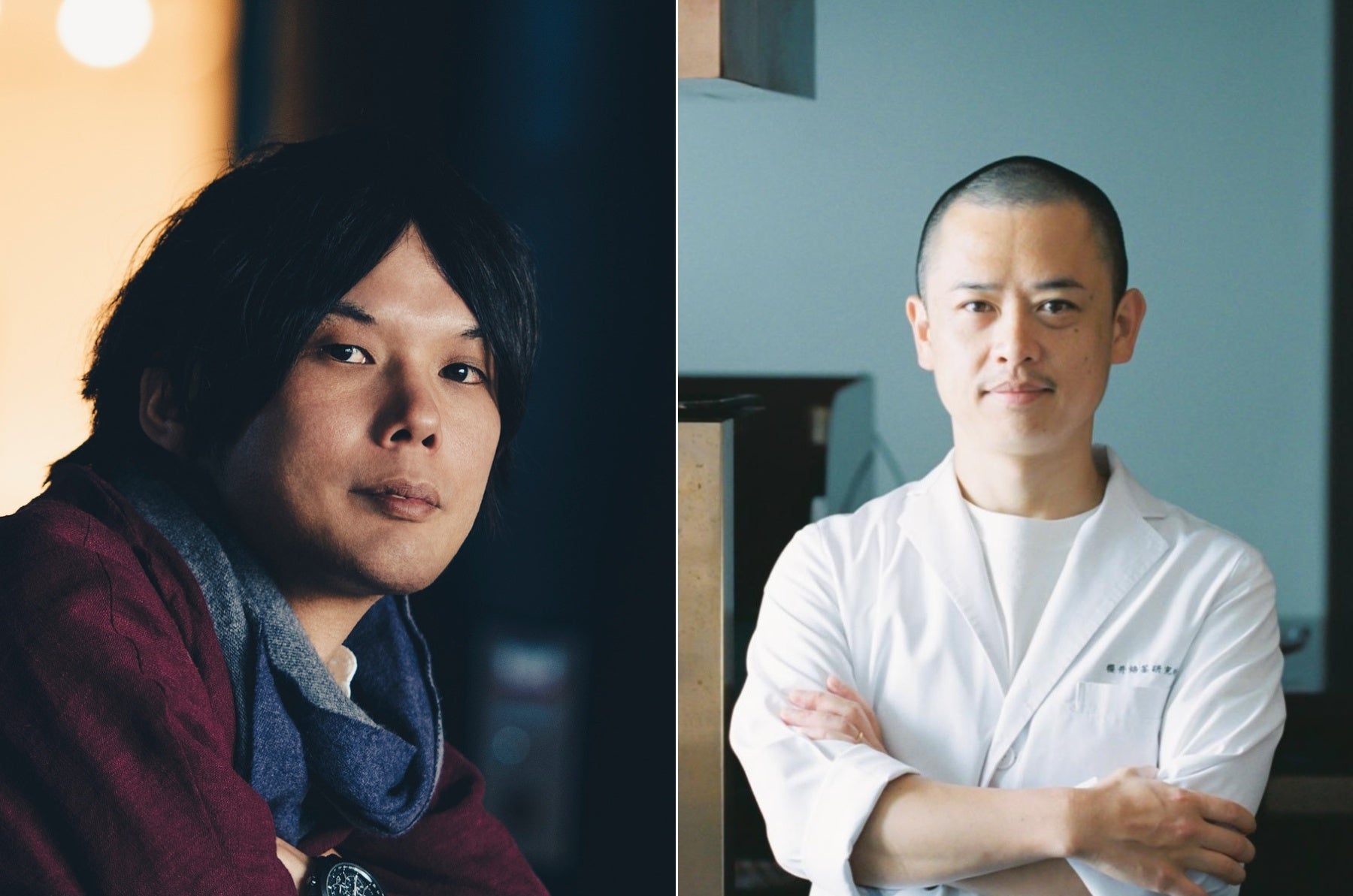 (左)発酵デザイナー 小倉ヒラク氏、(右)櫻井焙茶研究所 所長 櫻井真也氏