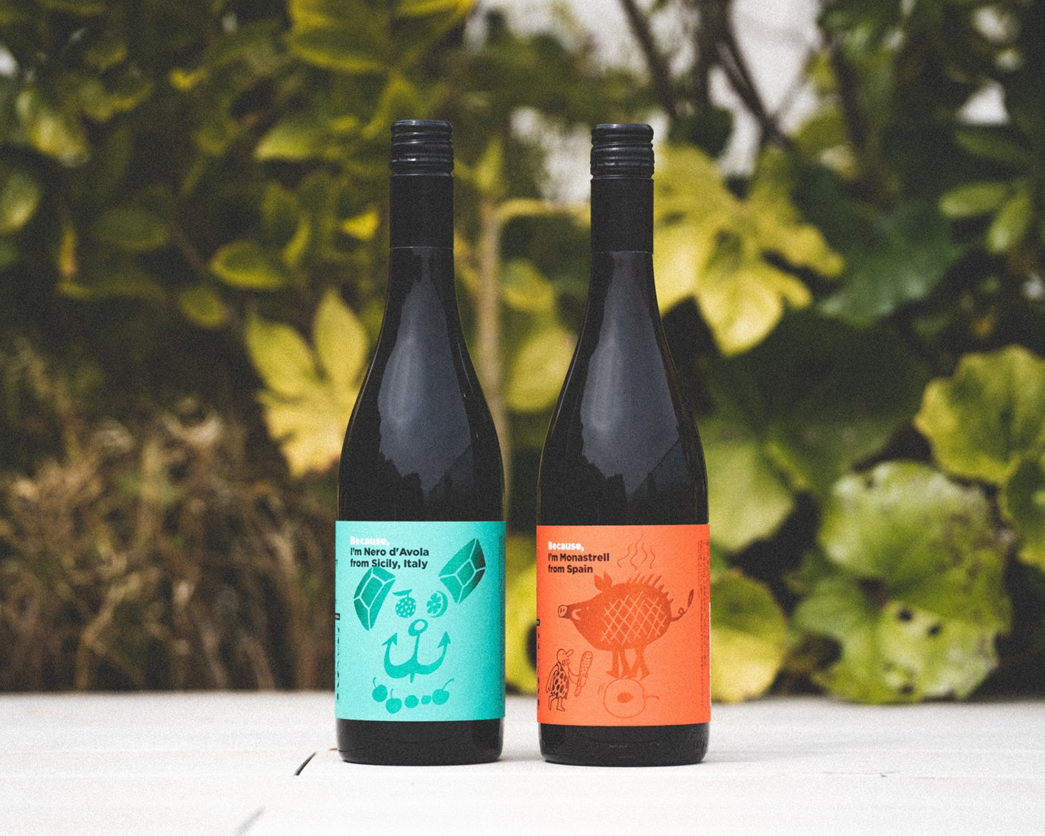 左Because, I’m Nero d’Avola from Sicily, Italy L  右:Because, I’m Monastrell from Spain L
