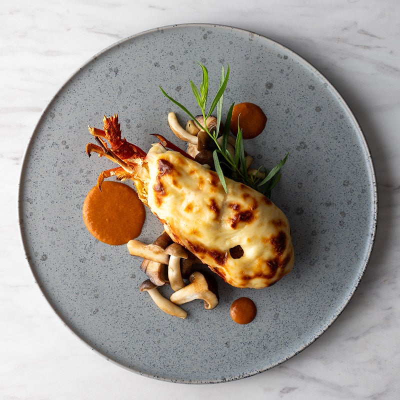 ロブスターと帆立のグラタン、ブロッコリー