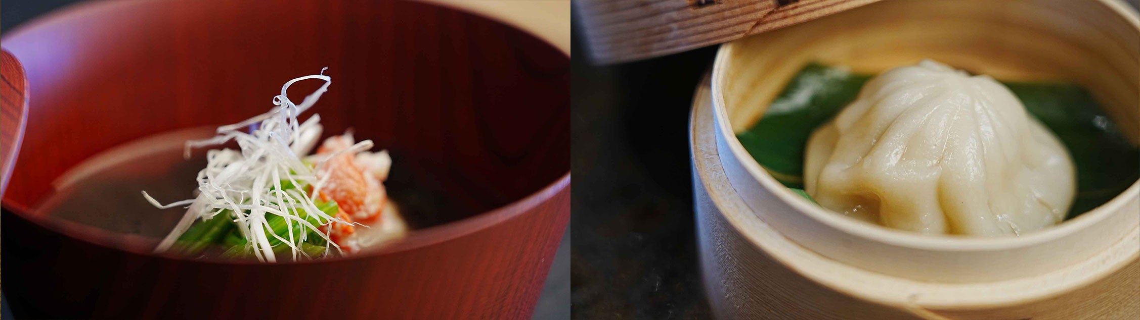 越前かに真丈の椀物・越前かに小籠包