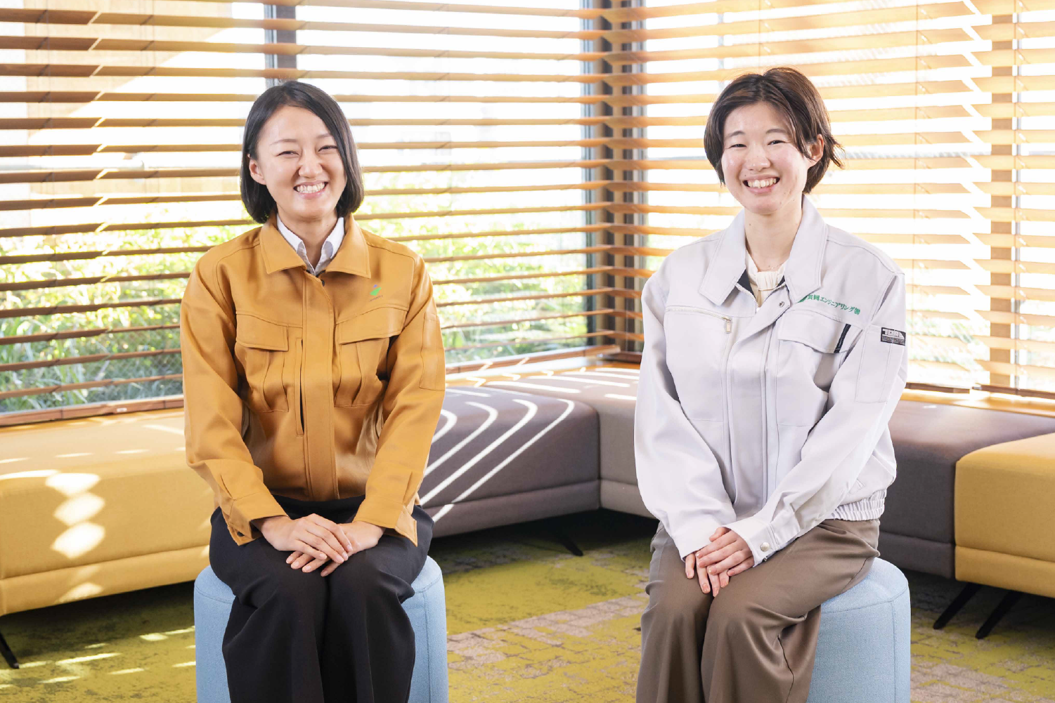 株式会社大林組 石坂氏(左)、共同エンジニアリング株式会社 細川氏(右)による対談「現場の最前線で働く魅力とは」