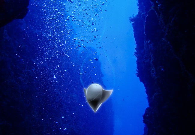 深海に向けて降下中の“クリオール”（イメージイラスト）