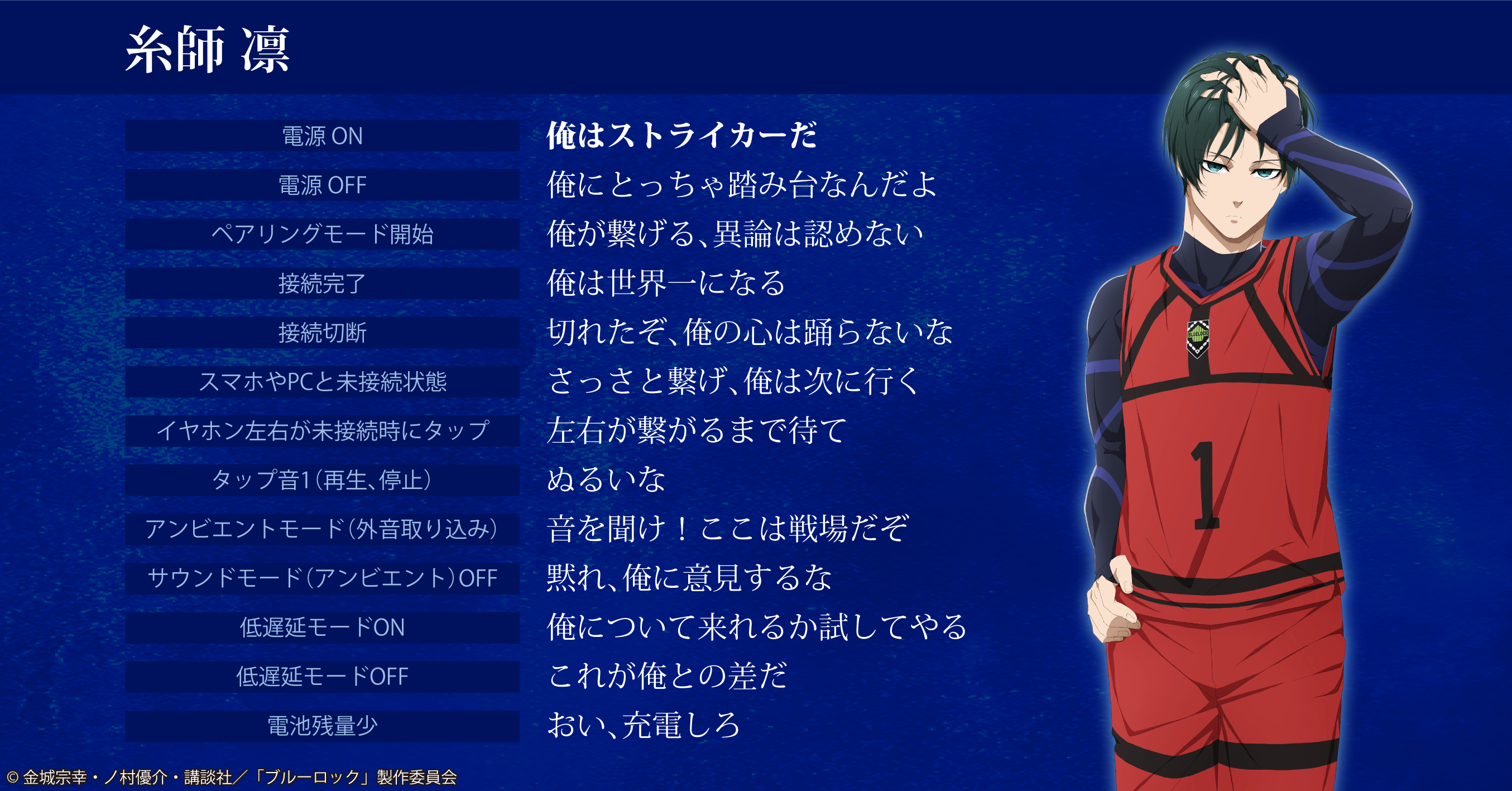 レ*ー様 【新品未開封】ブルーロック × ZEENY コラボイヤホン 糸師凛モデ レ*ー様 【新品未開封】ブルーロック × ZEENY コラボイヤホン 糸師凛