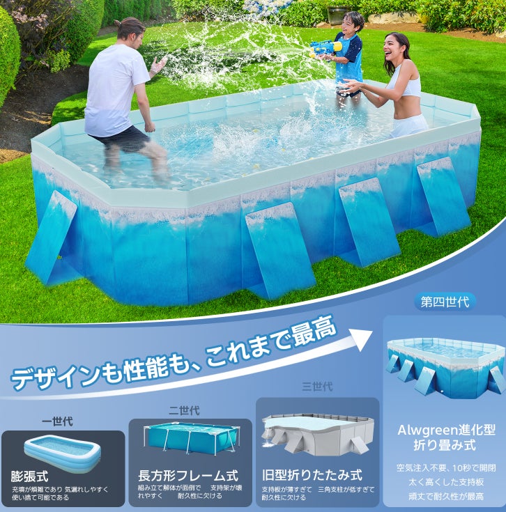 Alwgreen最新発表 超大型子供用折りたたみプール・ 暑さ対策に最適な Alwgreen最新発表 超大型子供用折りたたみプール・ 暑さ対策に最適な