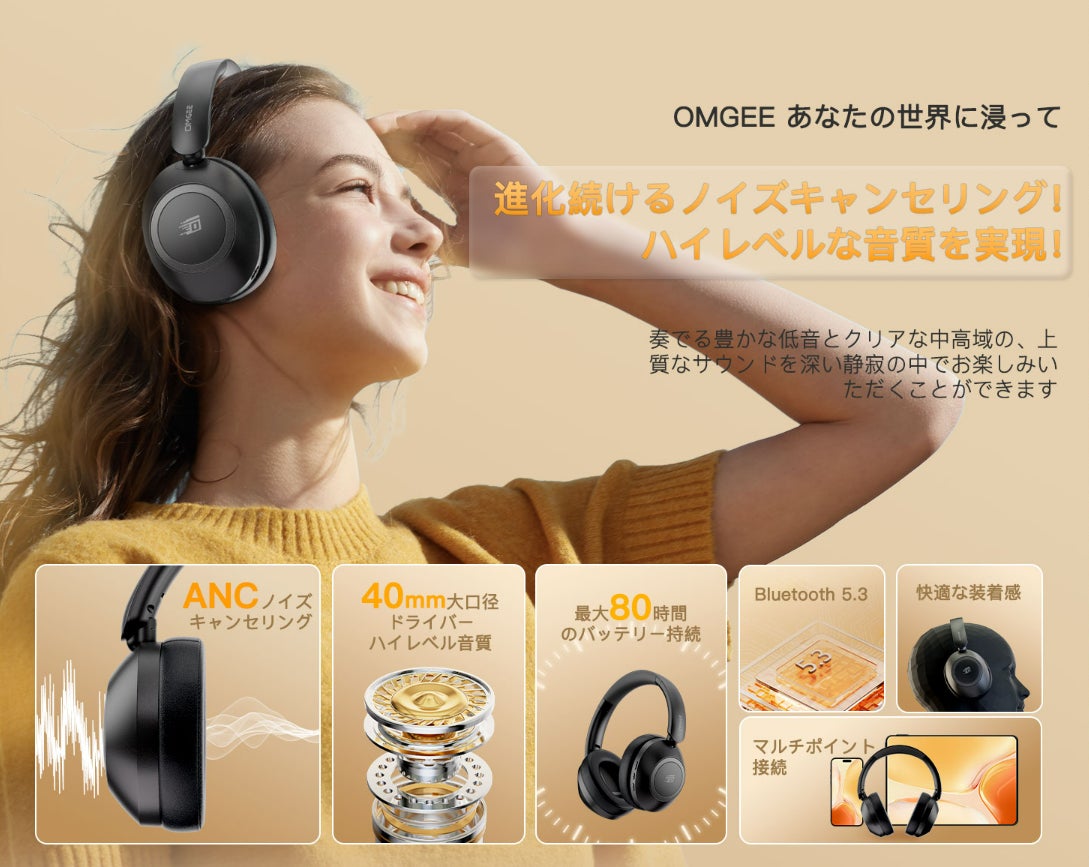 新品登場】OMGEE ANCノイズキャンセリング&HIFI音質ワイヤレス 新品登場】OMGEE ANCノイズキャンセリング&HIFI音質ワイヤレス