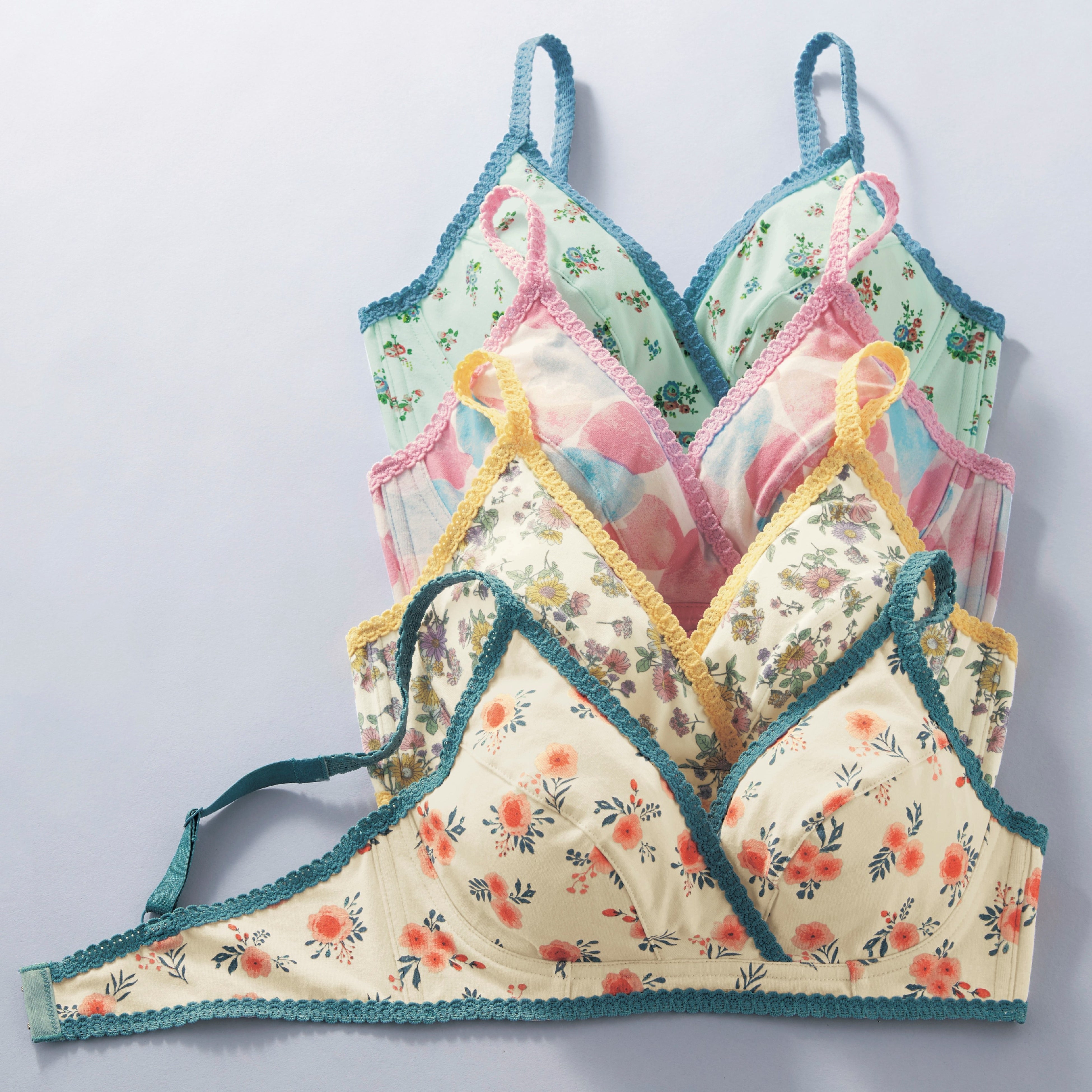 マタニティサイズ花柄ノンワイヤーブラジャー