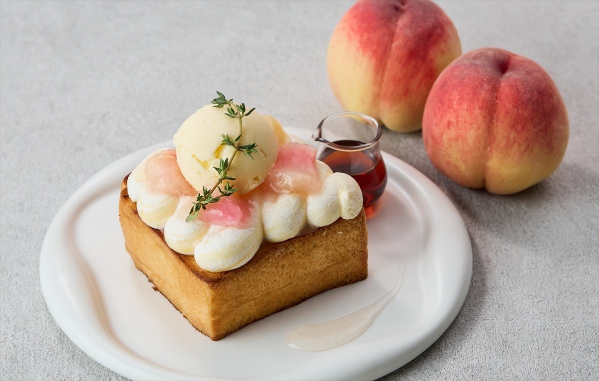 【Buttery Cafe】白桃バタートースト&桃ミルクレープ新発売!7月より期間限定で『ももフェア』を開催中