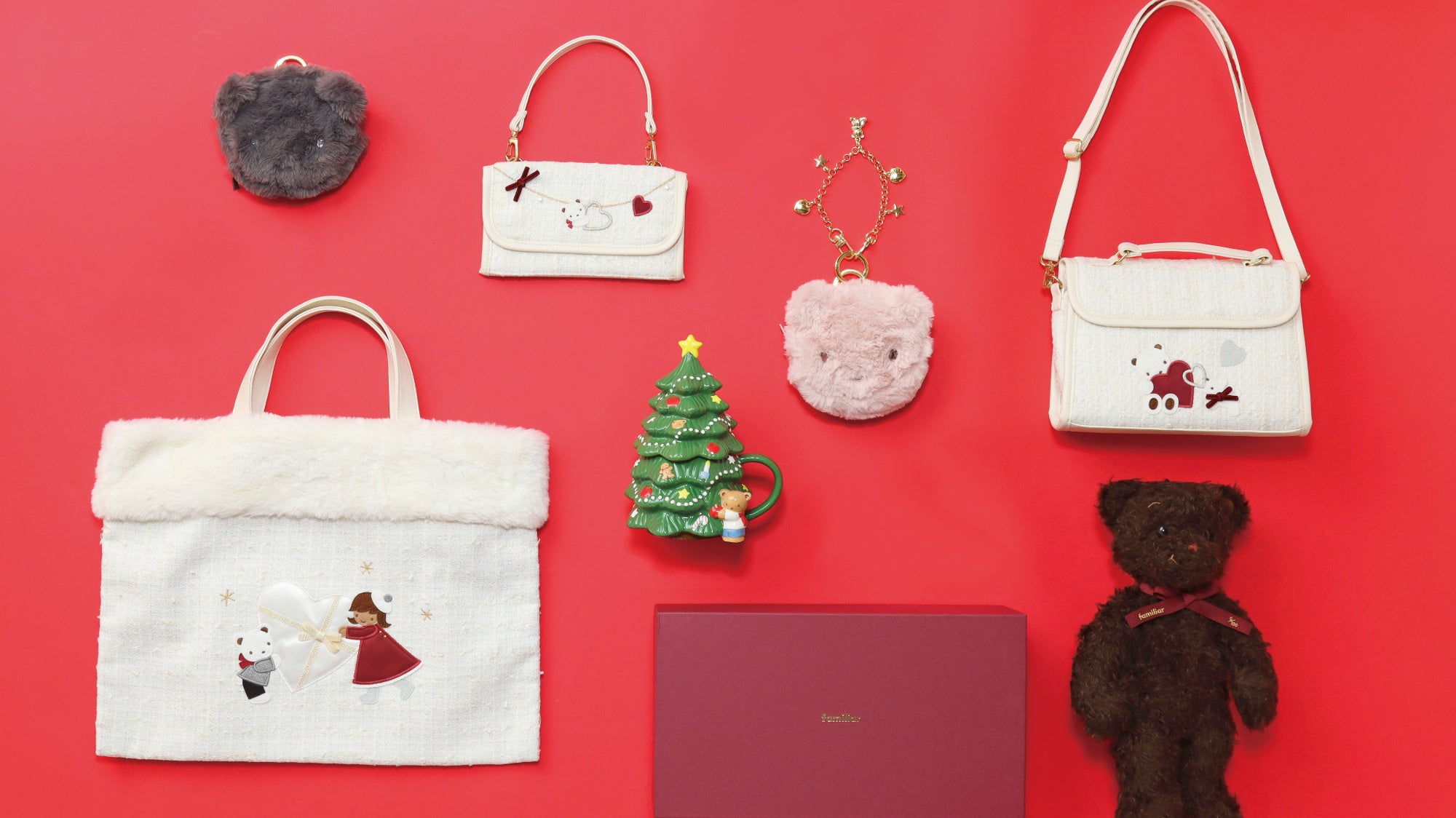 familiar ファミリア ホリデーシーズンクリスマスコレクション バッグ ファミリア「Christmas Collection 2025」ホワイトクリスマスがテーマ