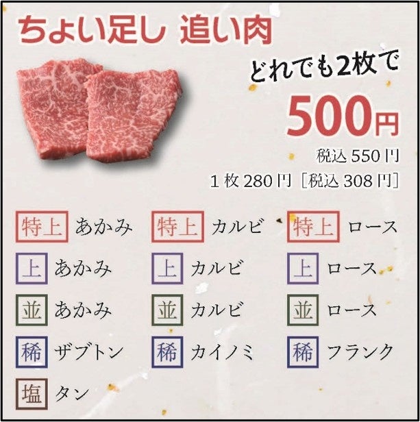 ちょい足し　追い肉