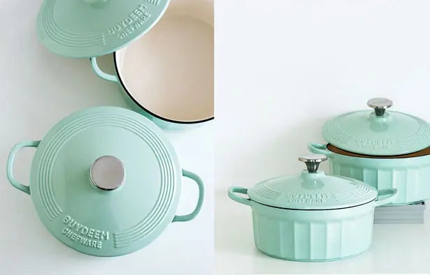 BUYDEEMホーロー鍋セラミック容器コージーグリーン未使用品 BUYDEEMホーロー鍋セラミック容器コージーグリーン未使用品