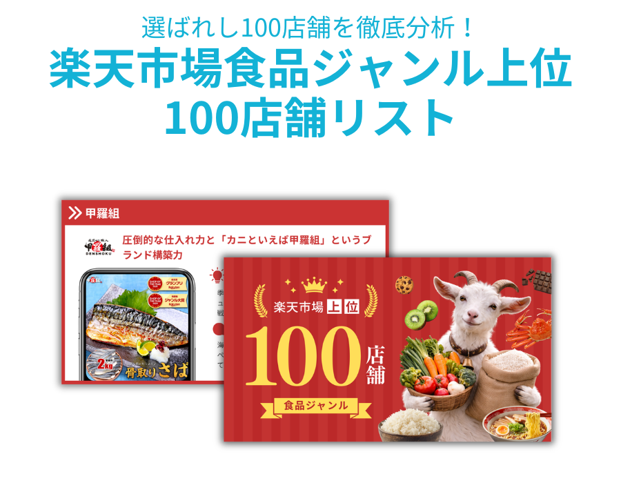 楽天市場食品ジャンル上位100店舗の傾向を徹底分析！「シズル感」や「時短」など 売れる店舗の共通点とは？
