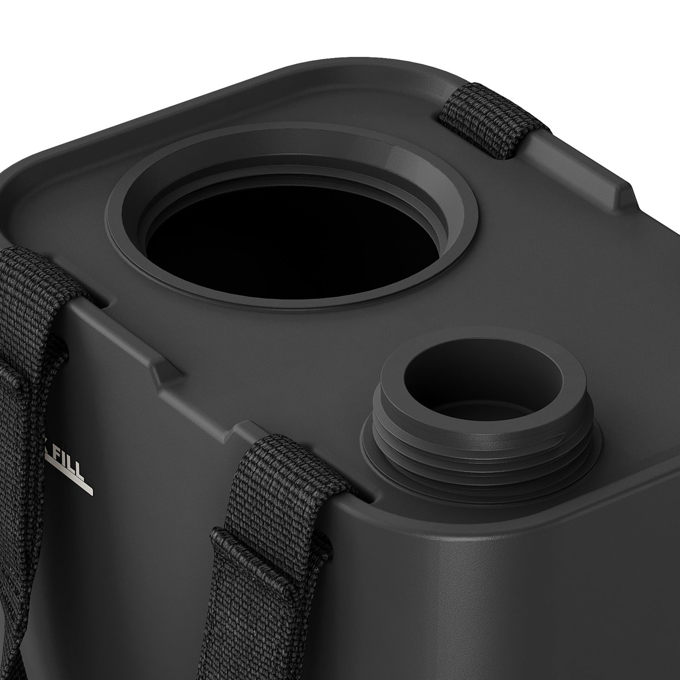 手を入れて内部洗浄が可能な88mm の大きな給水口