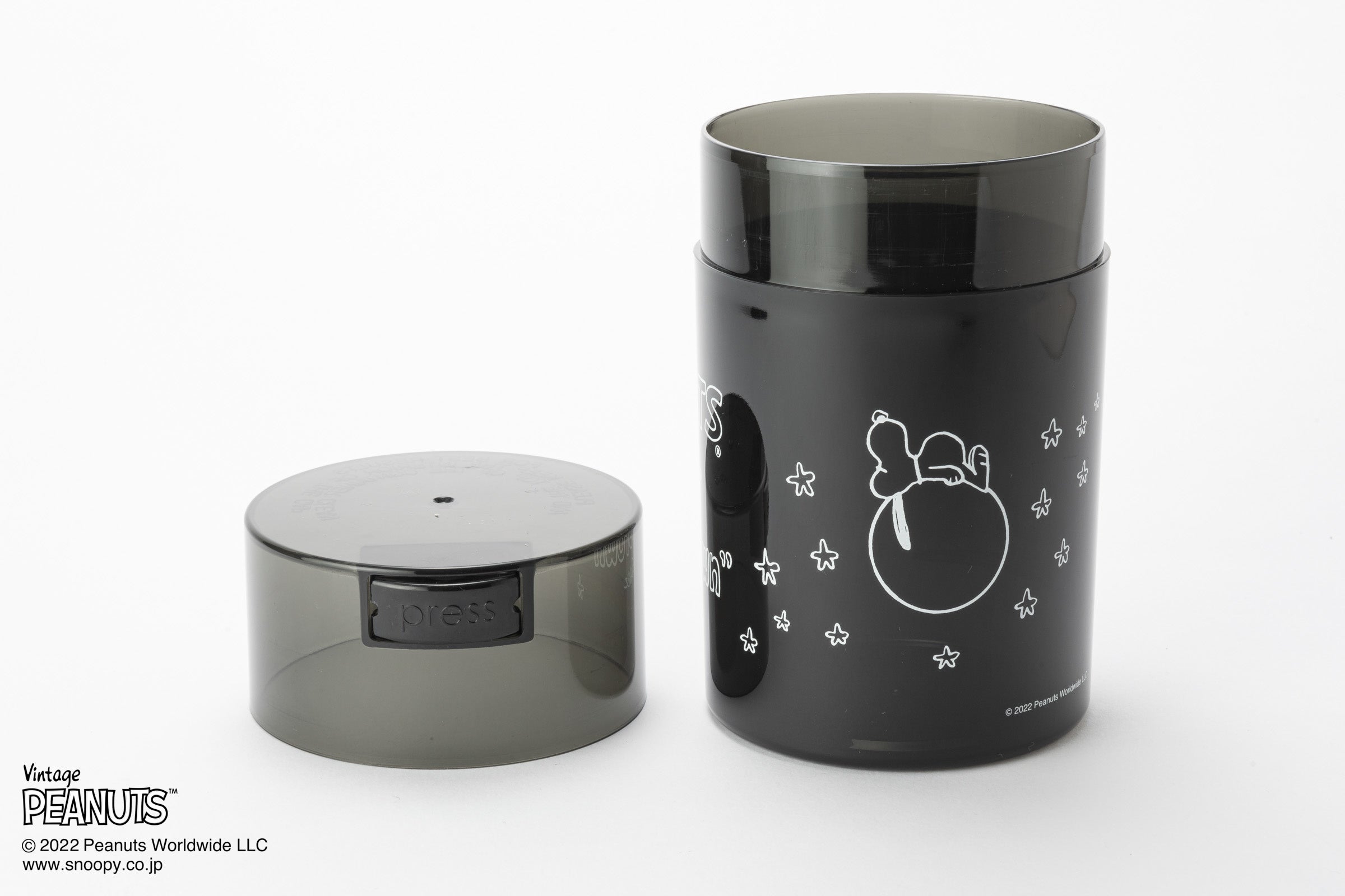 PEANUTS Tightvac コンテナ 0.57L クリアブラック [Night]