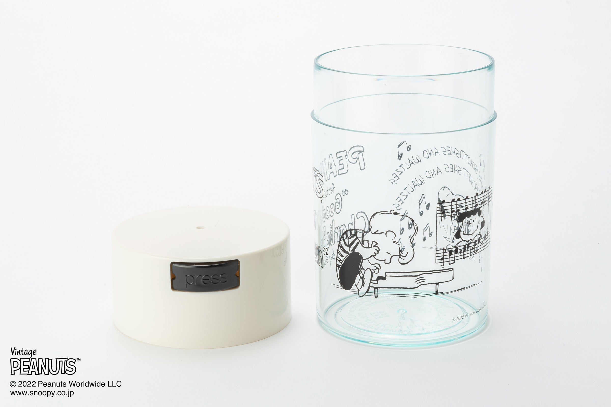 PEANUTS Tightvac コンテナ 0.57L ホワイト／クリア [Piano]