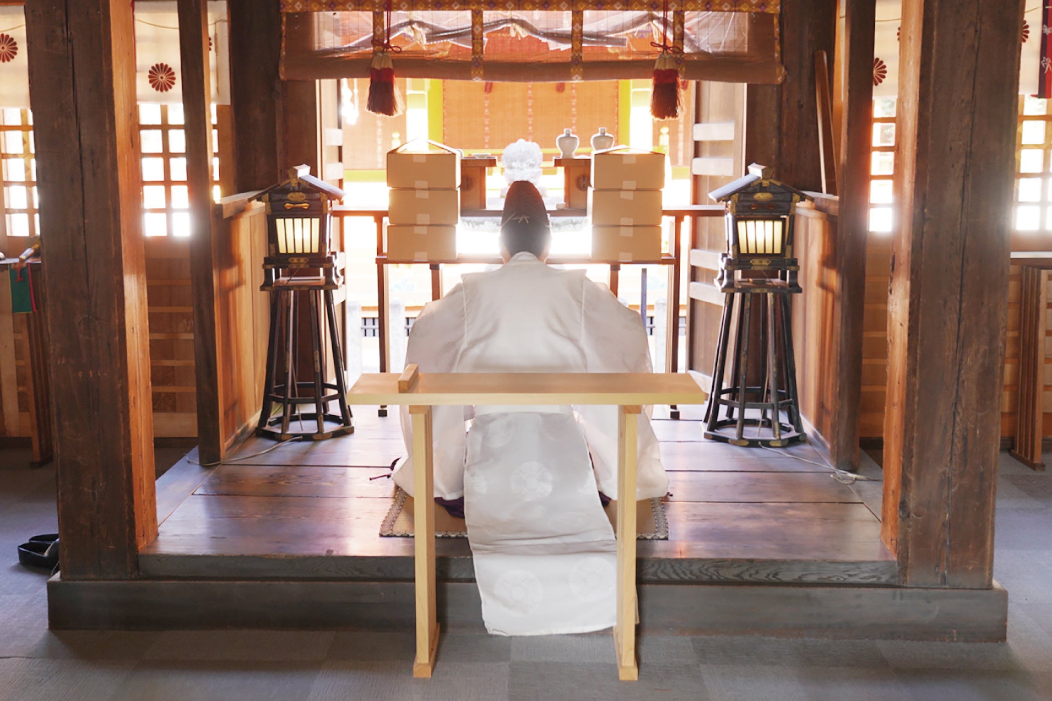 「心や体の不調が癒されますよう」神前で祈祷