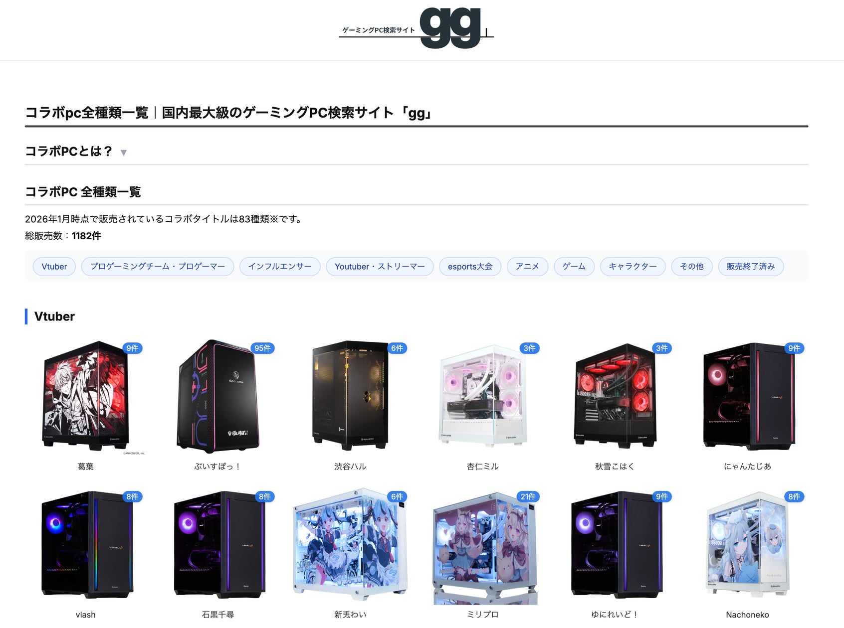 コラボPCの掲載モデルを拡充|国内最大級のゲーミングPC・BTO検索 コラボPCの掲載モデルを拡充|国内最大級のゲーミングPC・BTO検索