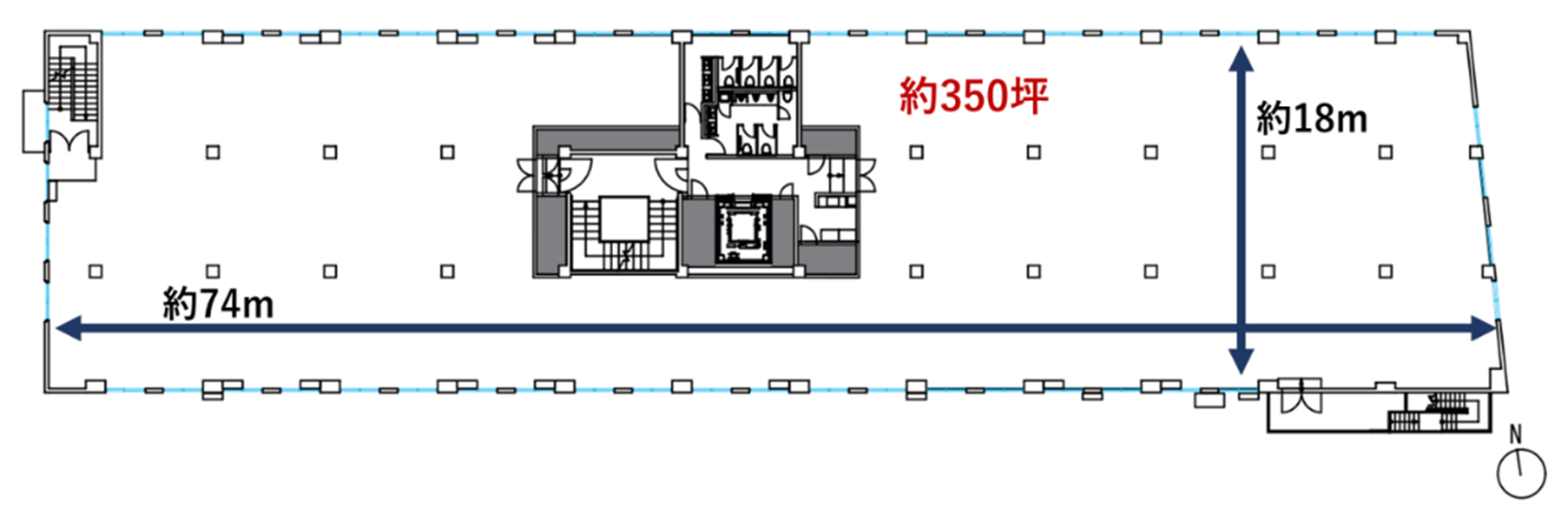 北棟3階オフィスフロア　平面図