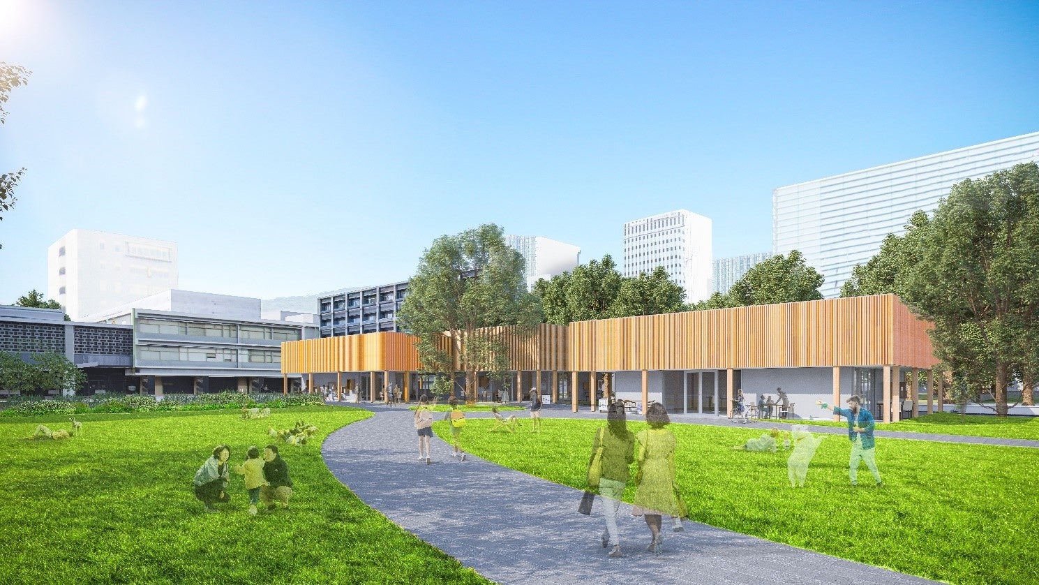 広島県庁敷地で新たに商業施設および芝生広場の工事に着手 ～街に