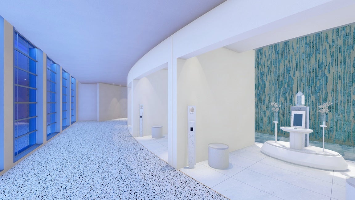 滝の流れる参拝台　イメージ