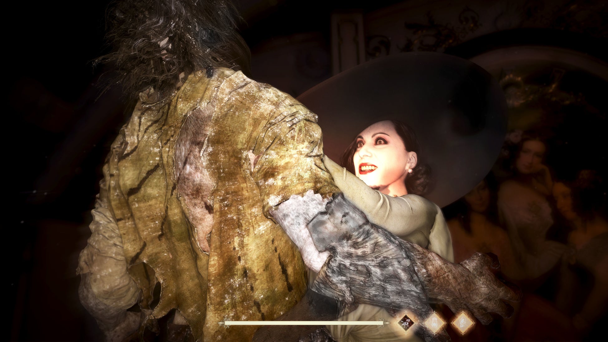 ドミトレスクは “興奮度”を高めることで攻撃力アップや、特定のアクションが使用可能になる。“叩きつけ”は敵へ突進し、かかげ上げた後、地面に叩きつける攻撃。叩きつけた時の衝撃を周りの敵にヒットさせると、さらに興奮度を高めることができる。