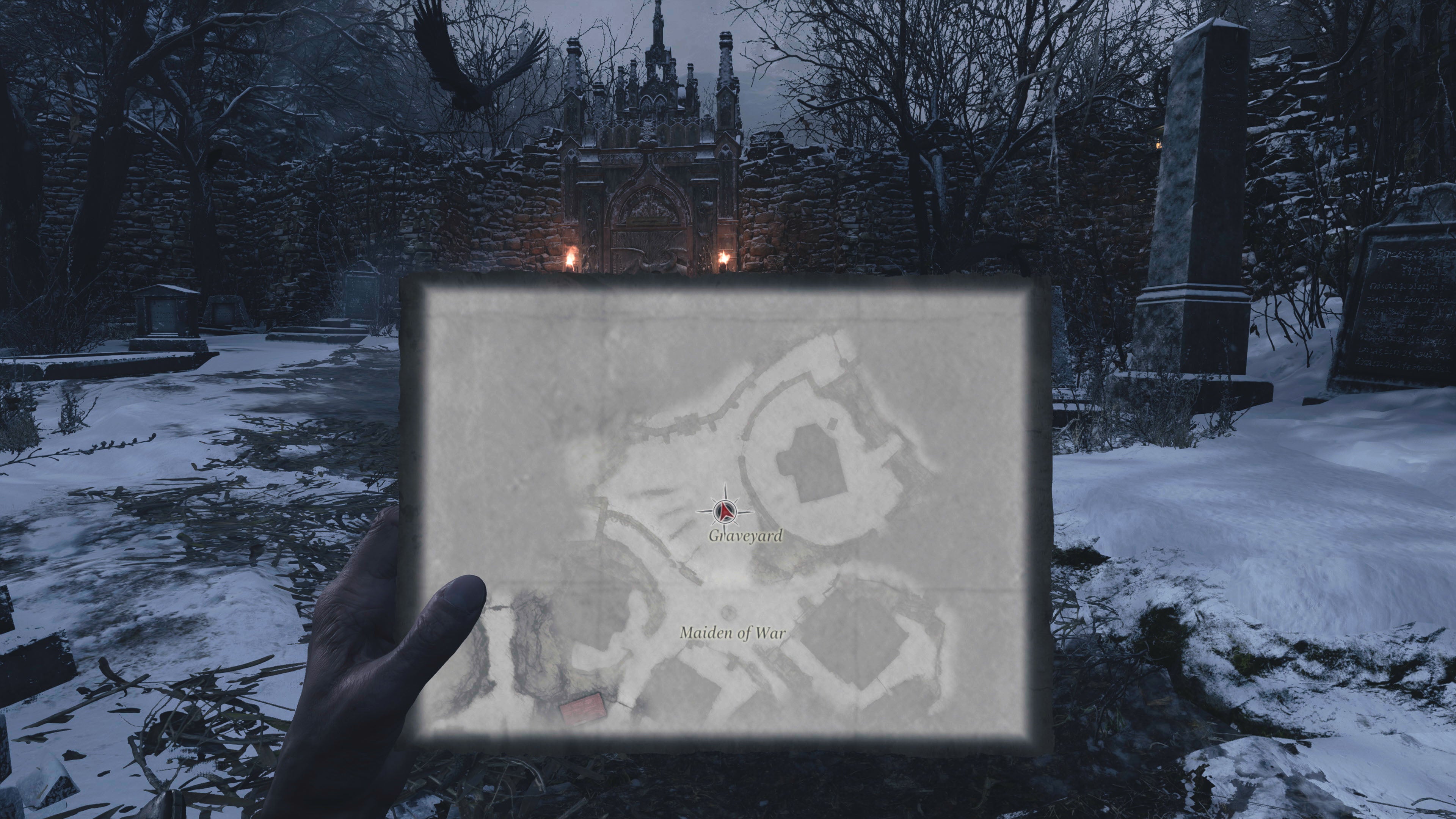 MAP展開時はイーサンが地図を広げる